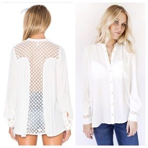 Free people The Best Blouse Ivory Crochet back